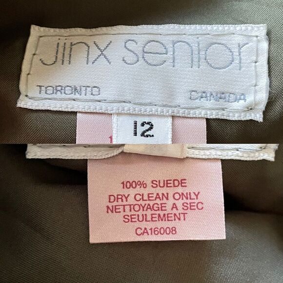 VINTAGE Suede Midi Pencil Skirt Sage Green 12 - Picture 4 of 4